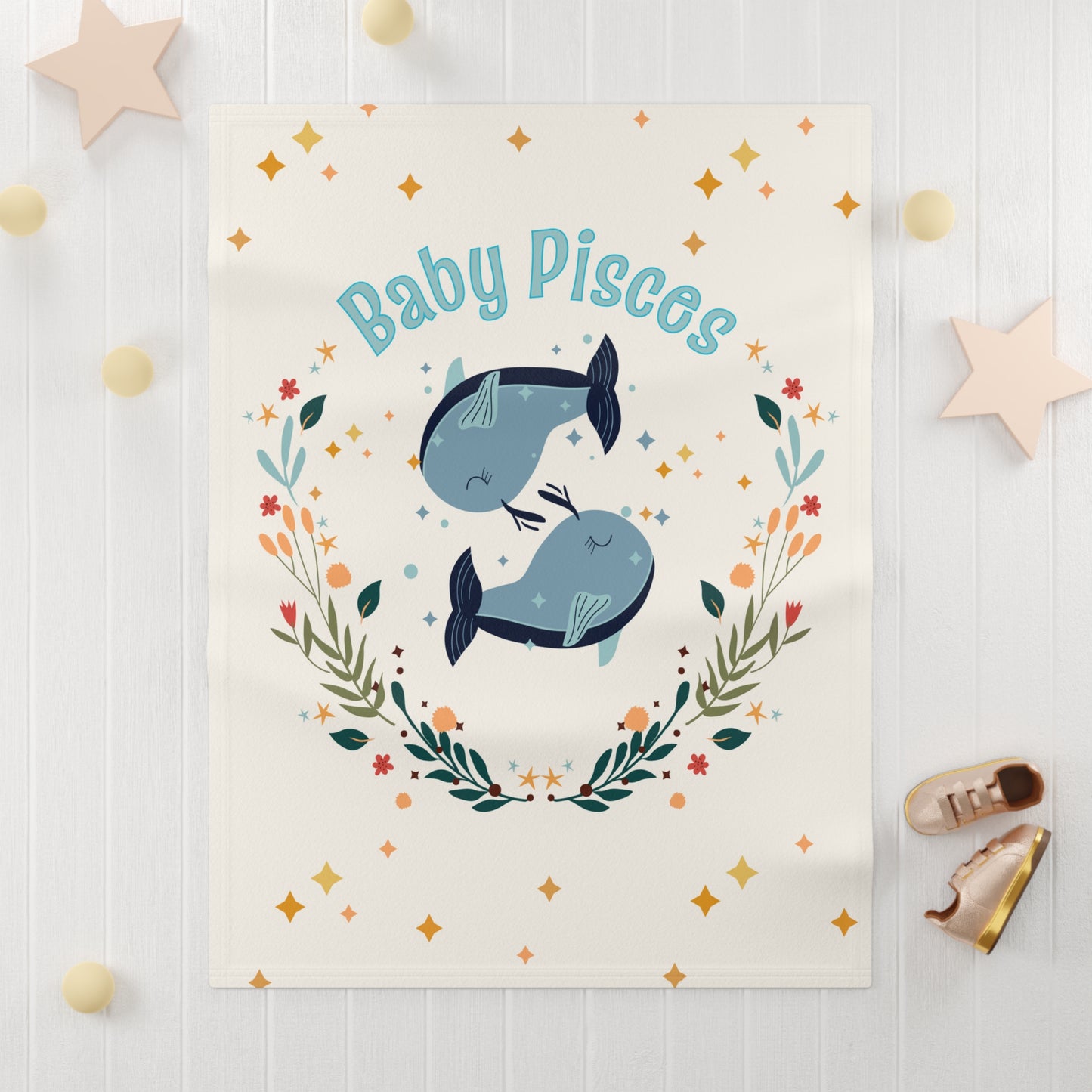 Baby Pisces Soft Fleece Baby Blanket